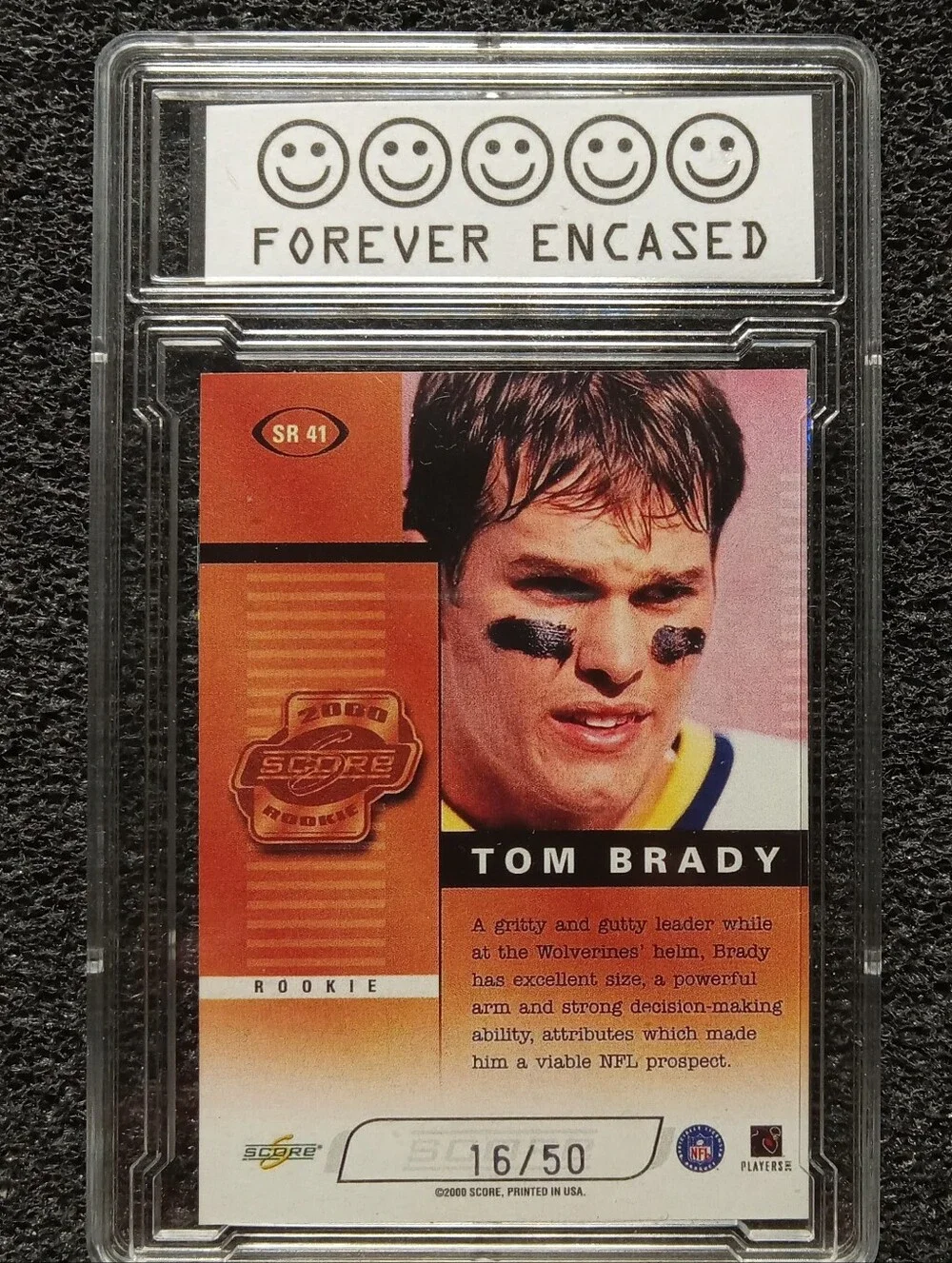 Tom Brady Michigain Wolverines Cracked Ice Autograph Football Rookie Card